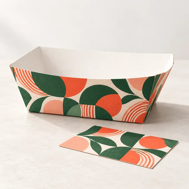 No.4 Custom Paper Food Boats — Bulk QSR Supply — custom artwork and composition visualization