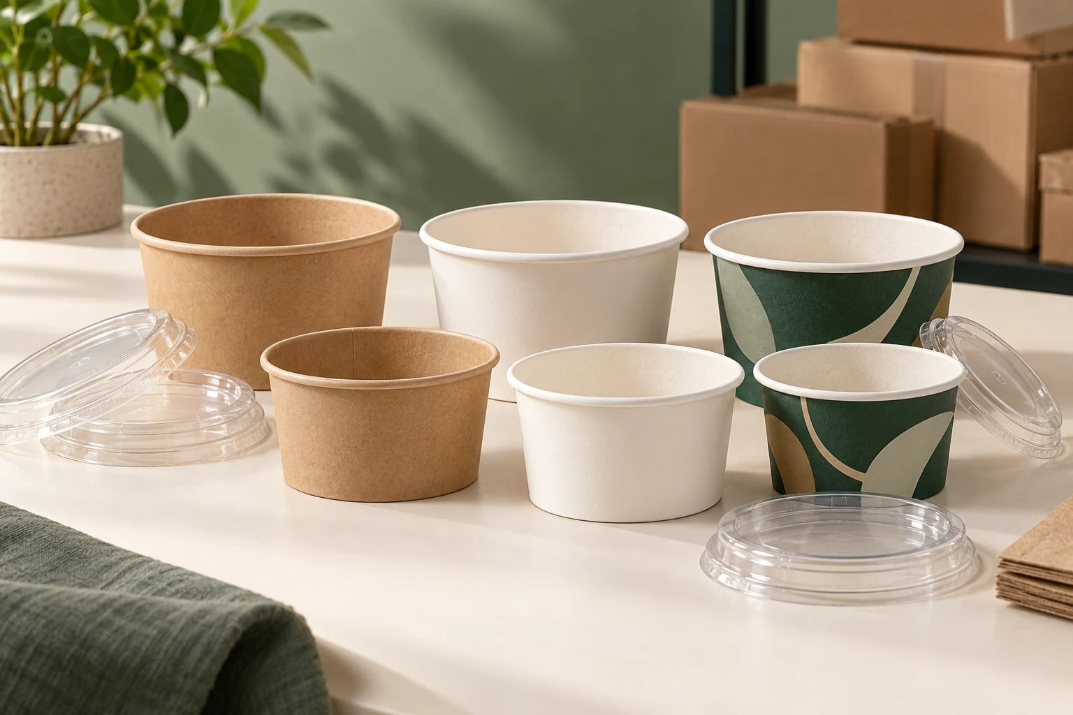Illustrative paper dessert-cup concepts