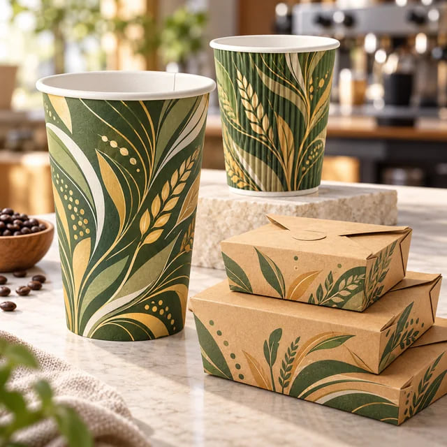 Coffee Chain Packaging Supplier — Custom Cups & Food Packs — custom artwork and composition visualization