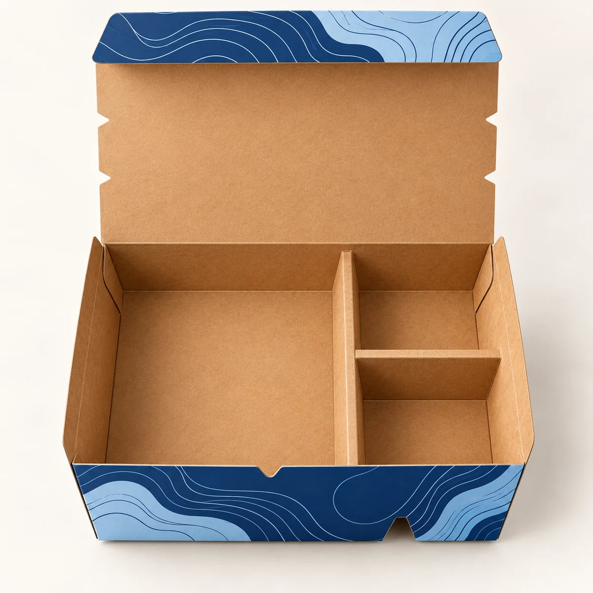 3-Compartment Meal Boxes — Custom Catering OEM — custom artwork and composition visualization