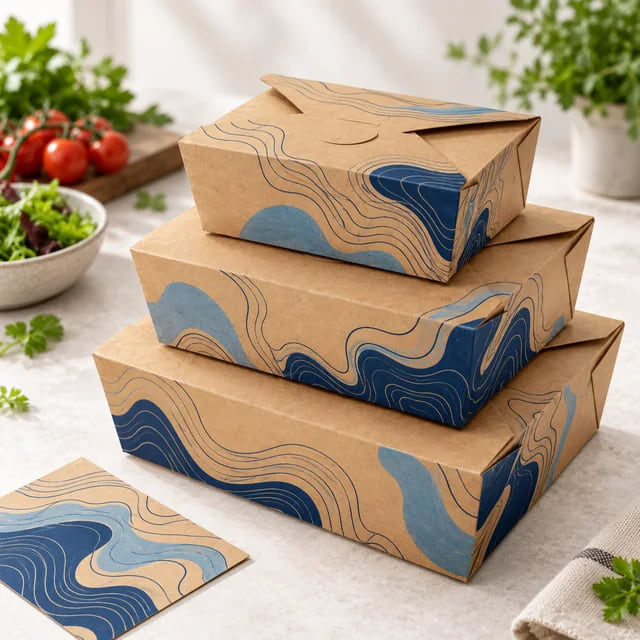 Custom Kraft Lunch Boxes — OEM for Meal Prep Brands — custom artwork and composition visualization