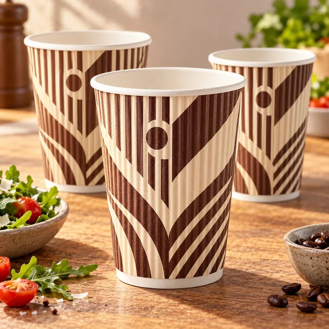Custom Beverage Paper Cups — OEM for Pizza Brands — custom artwork and composition visualization