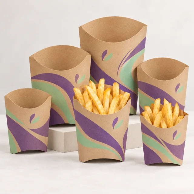16oz Custom Fries Cups — QSR Bulk Packaging — custom artwork and composition visualization
