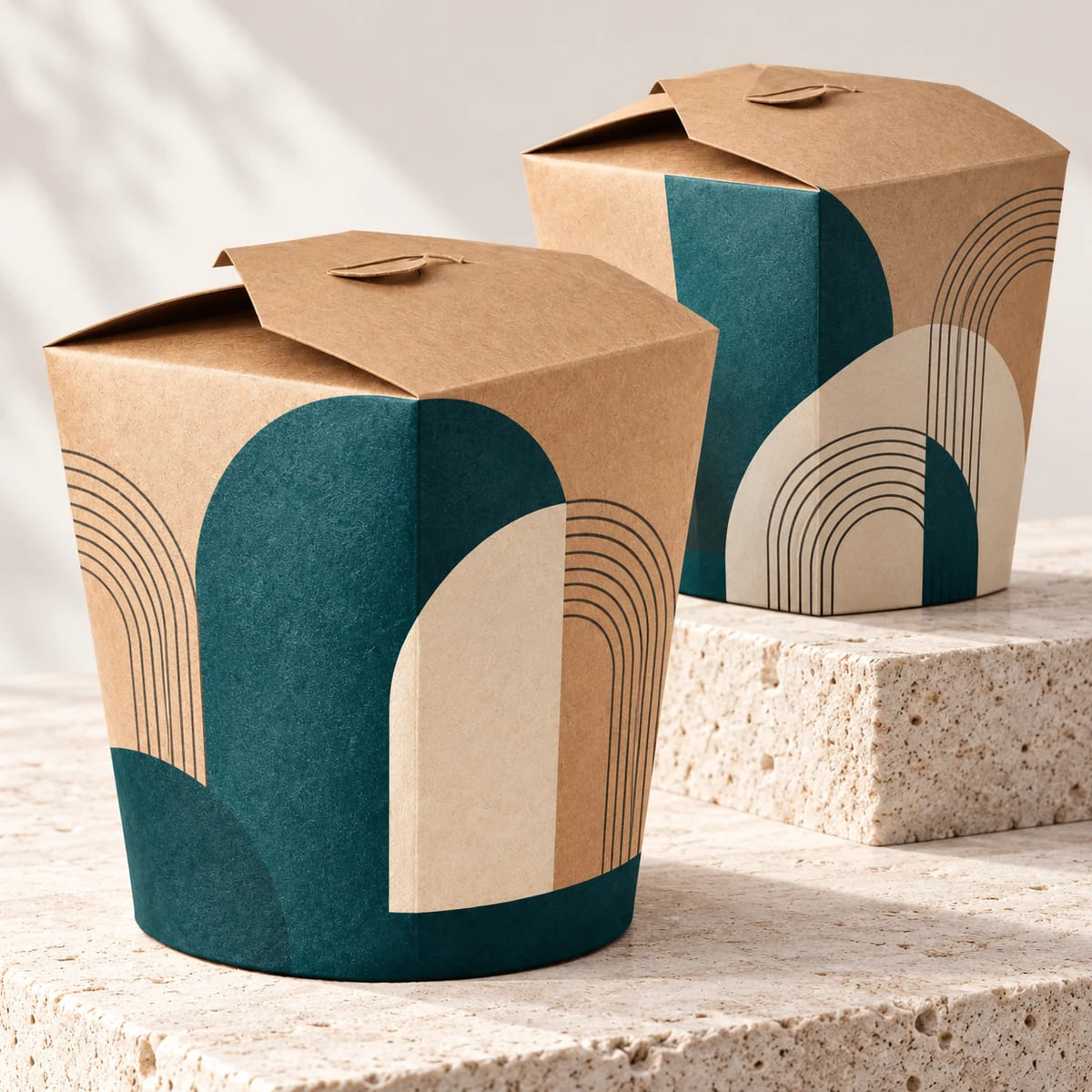 Caixas Impressas para Macarrão de 32oz — Fornecimento em Grandes Quantidades para Restaurantes — visualização da composição e da arte personalizada