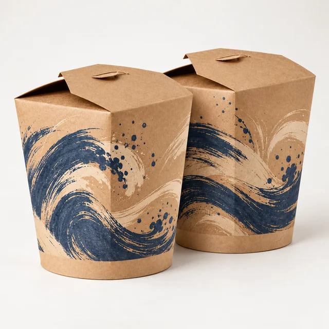 26oz Printed Noodle Boxes — Bulk Restaurant Supply — custom artwork and composition visualization