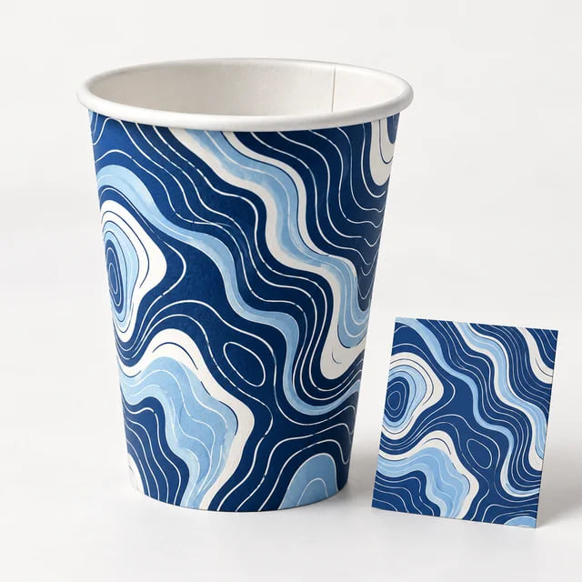 Однослойные бумажные стаканы 16oz на заказ — поставки OEM — визуализация макета и состава на заказ