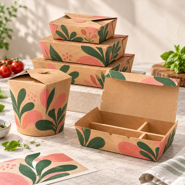 Delivery Food Brand Packaging Supplier — OEM Menu Packs — custom artwork and composition visualization