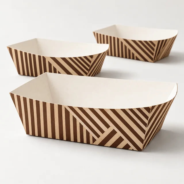 No.3 Custom Paper Food Boats — Bulk QSR Supply — custom artwork and composition visualization