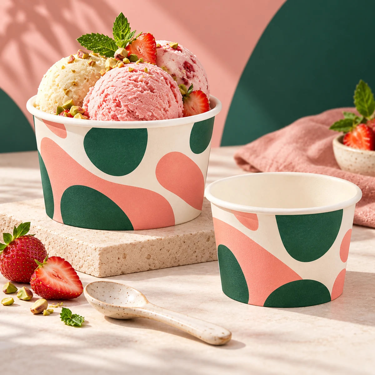 Custom Ice Cream Paper Bowls — Bulk OEM for Chains — custom artwork and composition visualization