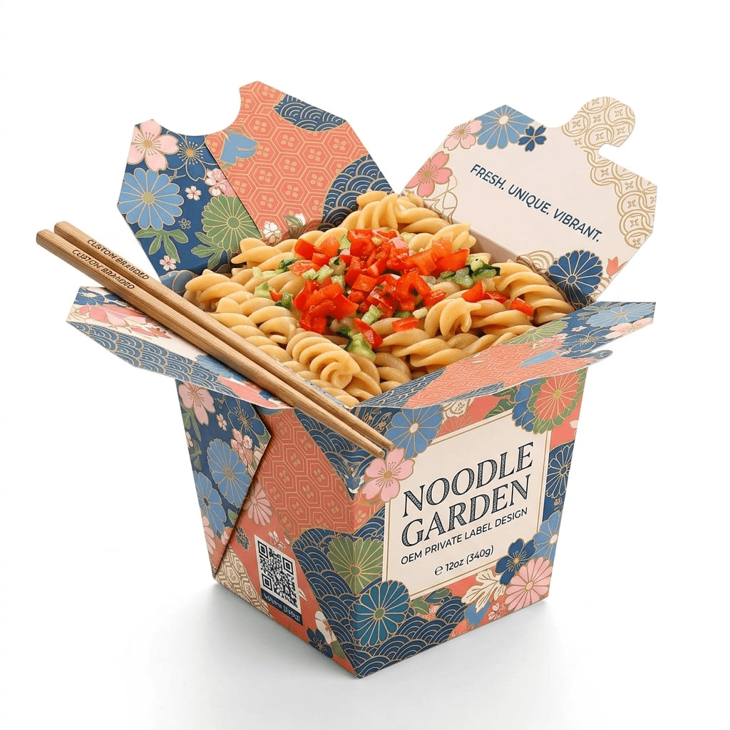 Kraft Noodle Boxes family design reference from the existing Fude catalog