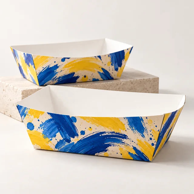 No.2 Custom Paper Food Boats — Bulk QSR Supply — custom artwork and composition visualization