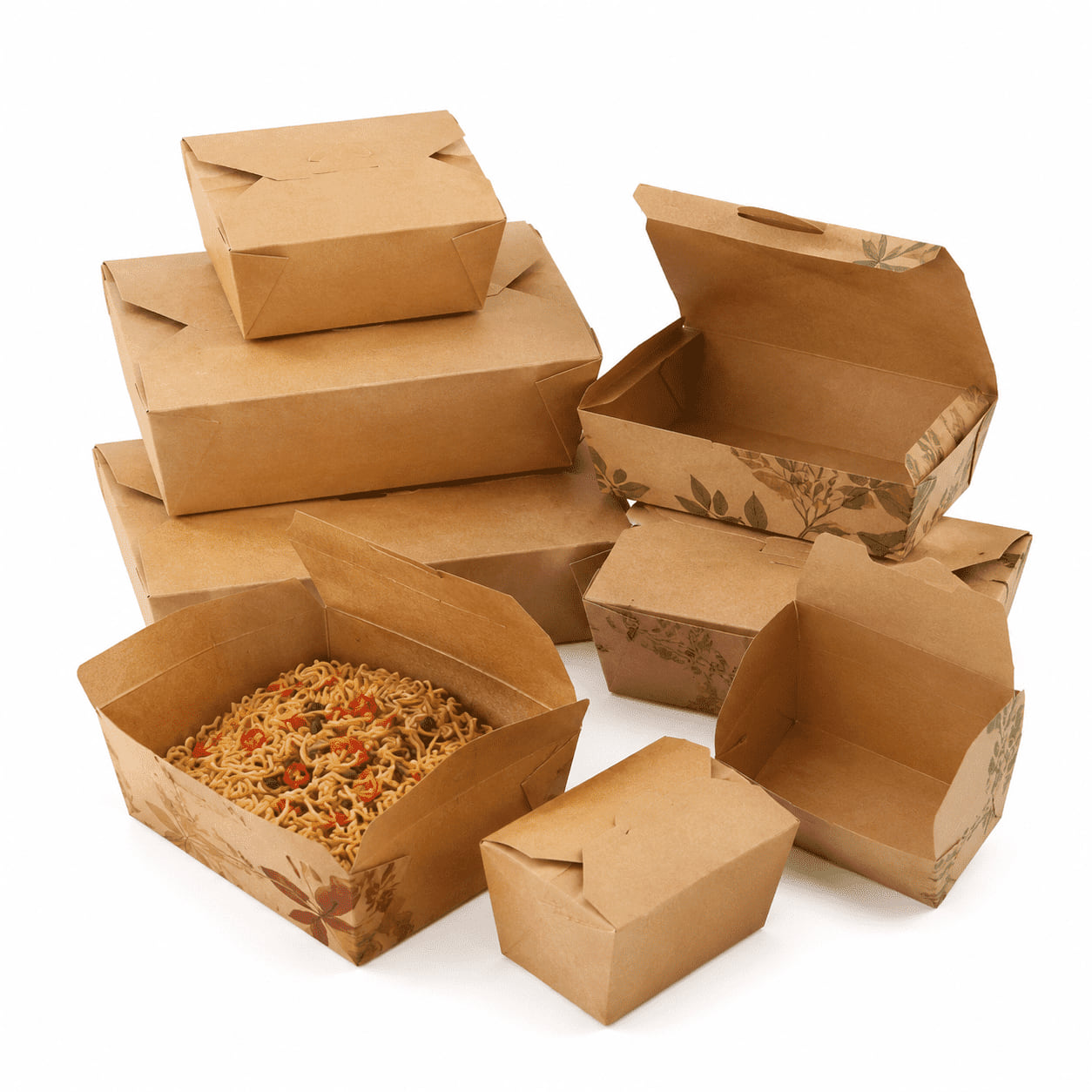 Kraft Paper Lunch Boxes family design reference from the existing Fude catalog