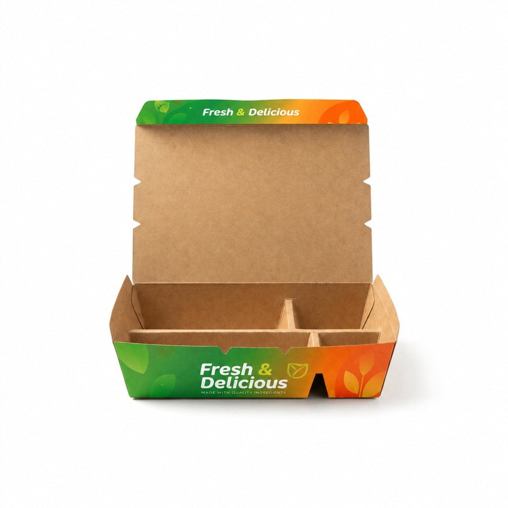 Paper meal-box example; confirm the proposed layout