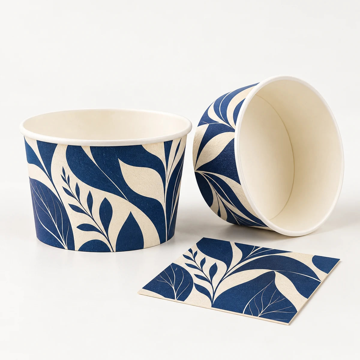 390cc Printed Dessert Paper Bowls — Bulk Brand Supply — custom artwork and composition visualization