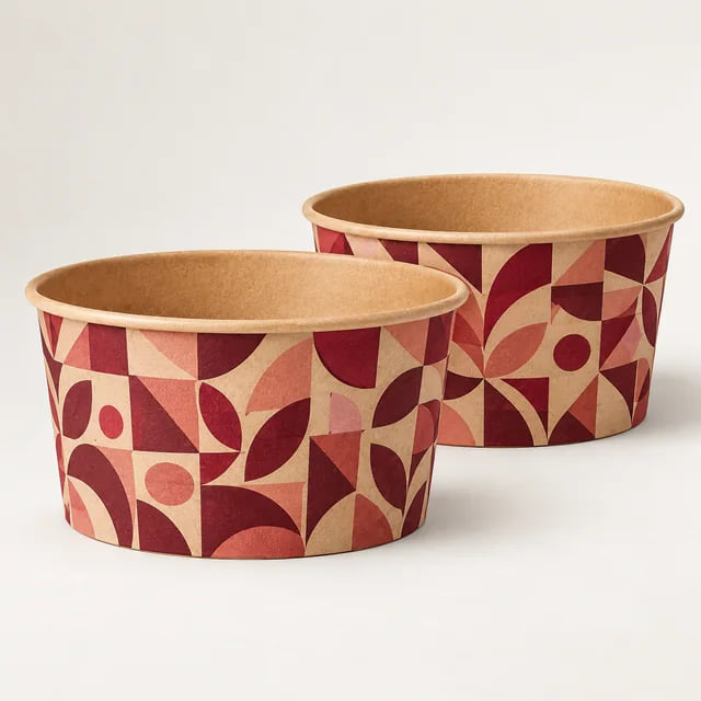 1300ml Custom Kraft Salad Bowls — OEM Foodservice Supply — custom artwork and composition visualization