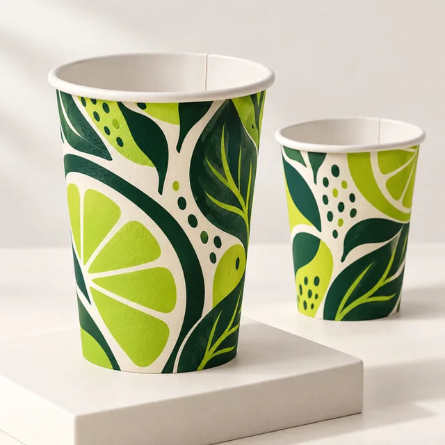 Copos de Papel de Parede Dupla de 16oz — Configuração OEM — visualização da composição e da arte personalizada