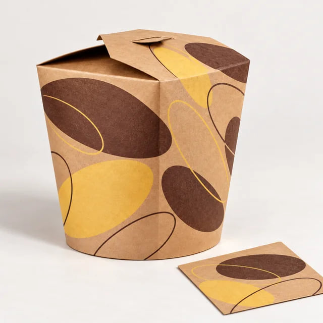 Caixas pequenas para noodles — fornecimento personalizado para restaurantes — arte personalizada e visualização da composição